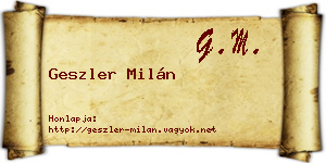 Geszler Milán névjegykártya