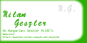 milan geszler business card